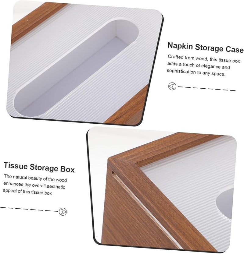 غطاء صندوق المناديل من الجوز تصميم فسيح للمكتب وغرفة المعيشة - Image 5